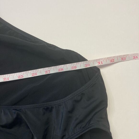 Torrid Slim Fix Lattice Front Swimsuit One Piece Black Ruched Slimming Plus 4X - Picture 5 of 6